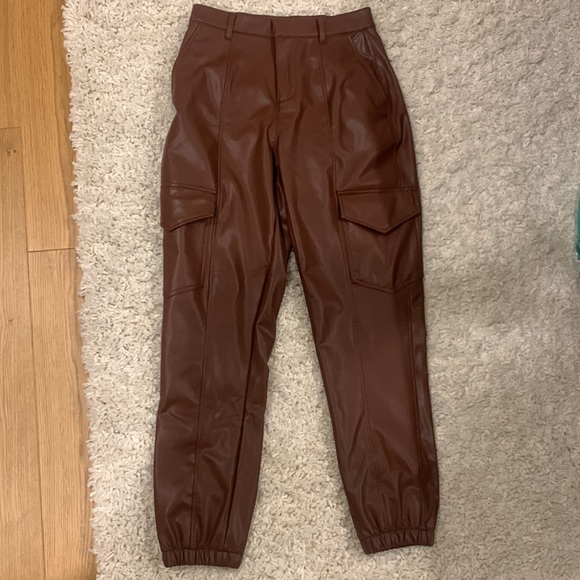 Brown Leather Pants - Picture 1 of 4